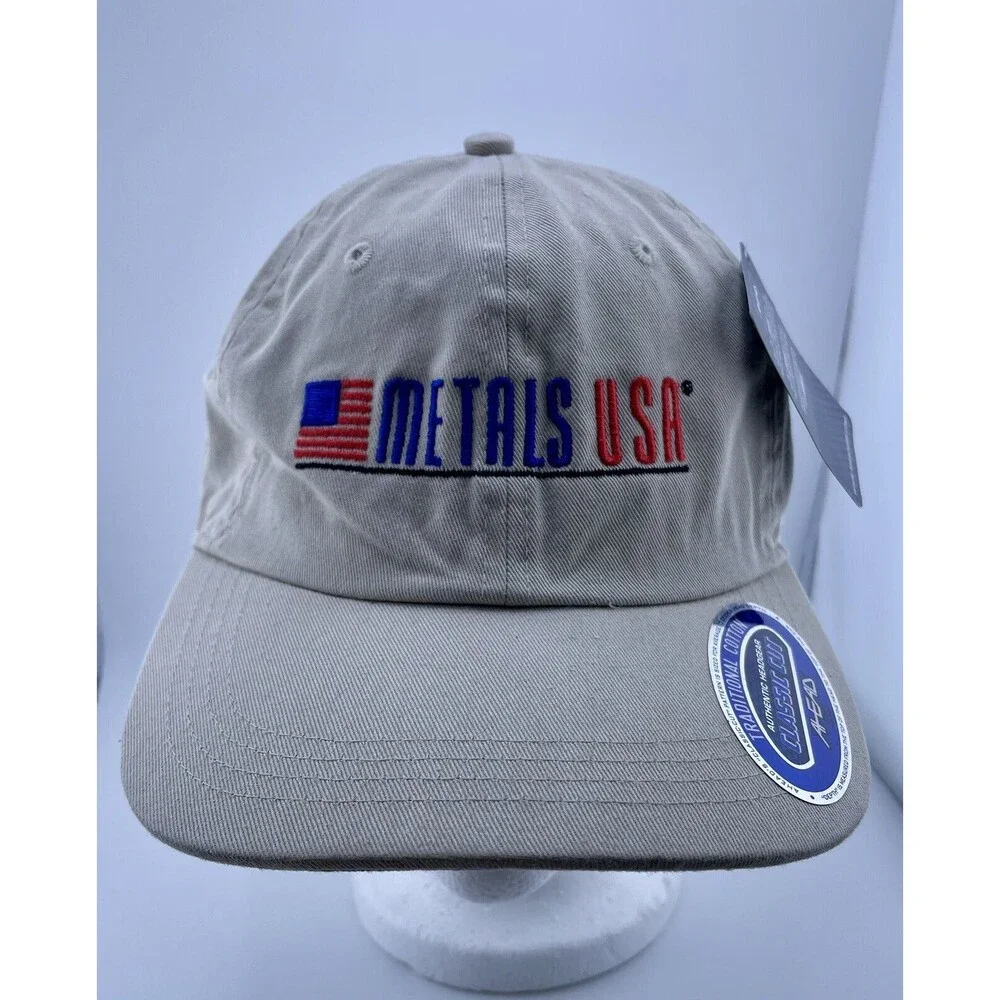 Ahead Hat Metals USA Classic Cut Beige Adjustable New With Tags
